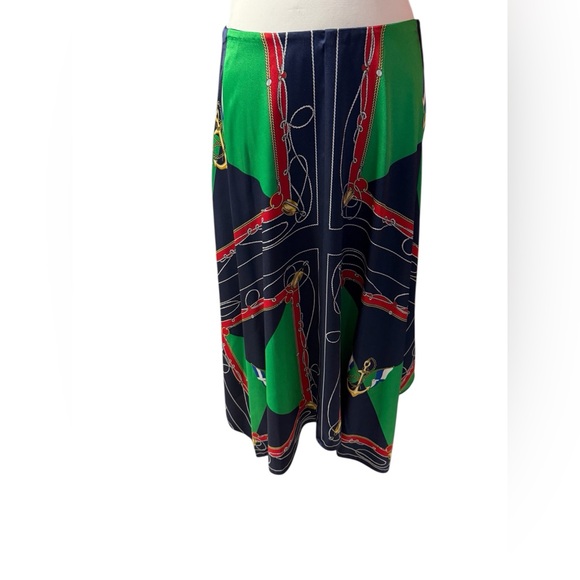Lauren Ralph Lauren Nautical Print Handkerchief Hem Skirt Asymmetrical women’s 6 - Picture 4 of 11